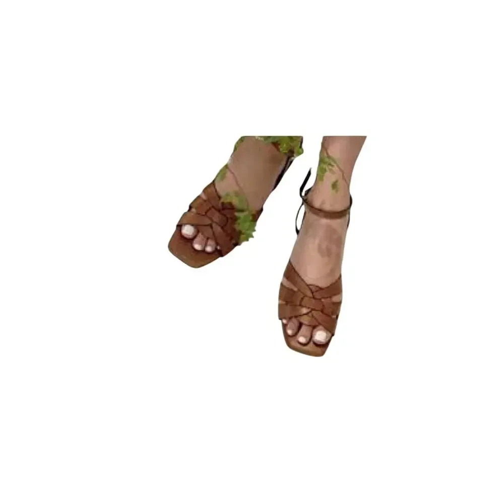 Nine‎ West Women 8 Janie Kitten Wedge Brown Rich Leather Luxury Cruise Resort